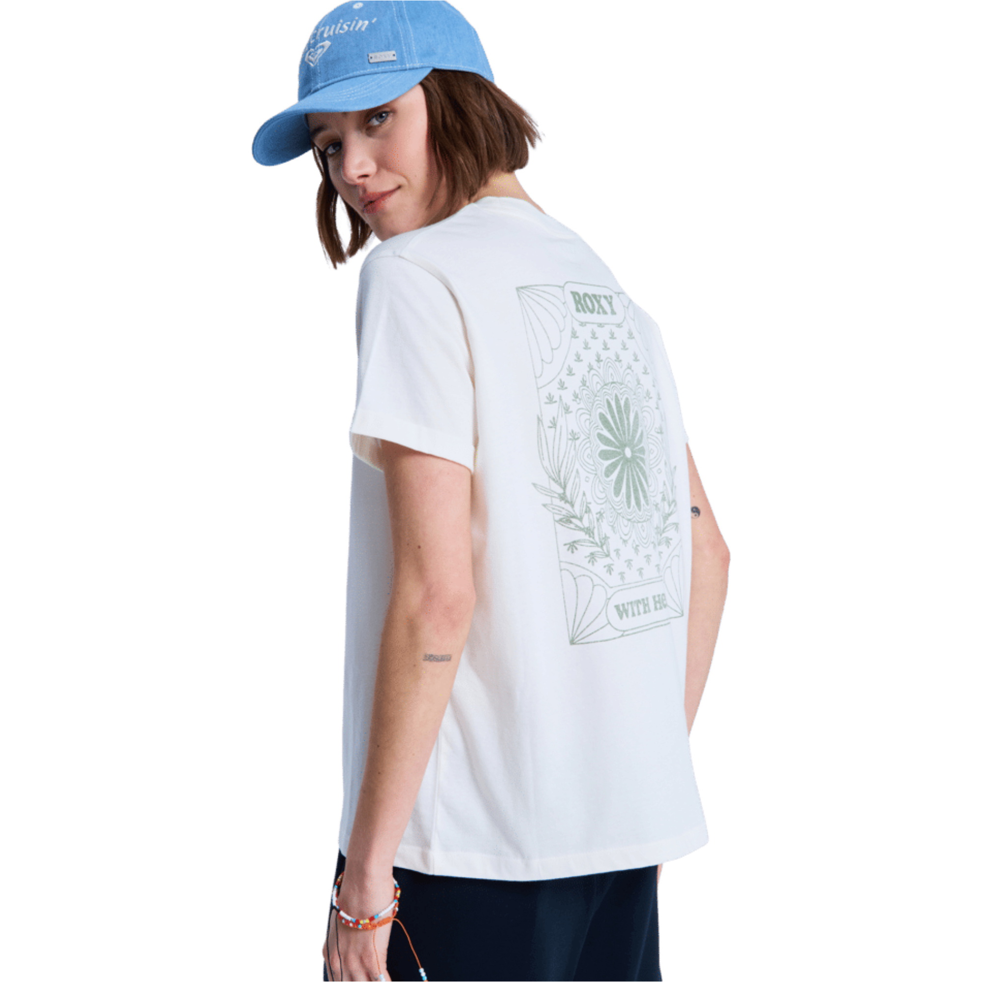 2026 Roxy Womens Oceanregular Short Sleeve T-Shirt ERJZT06110 - Coconut Milk
